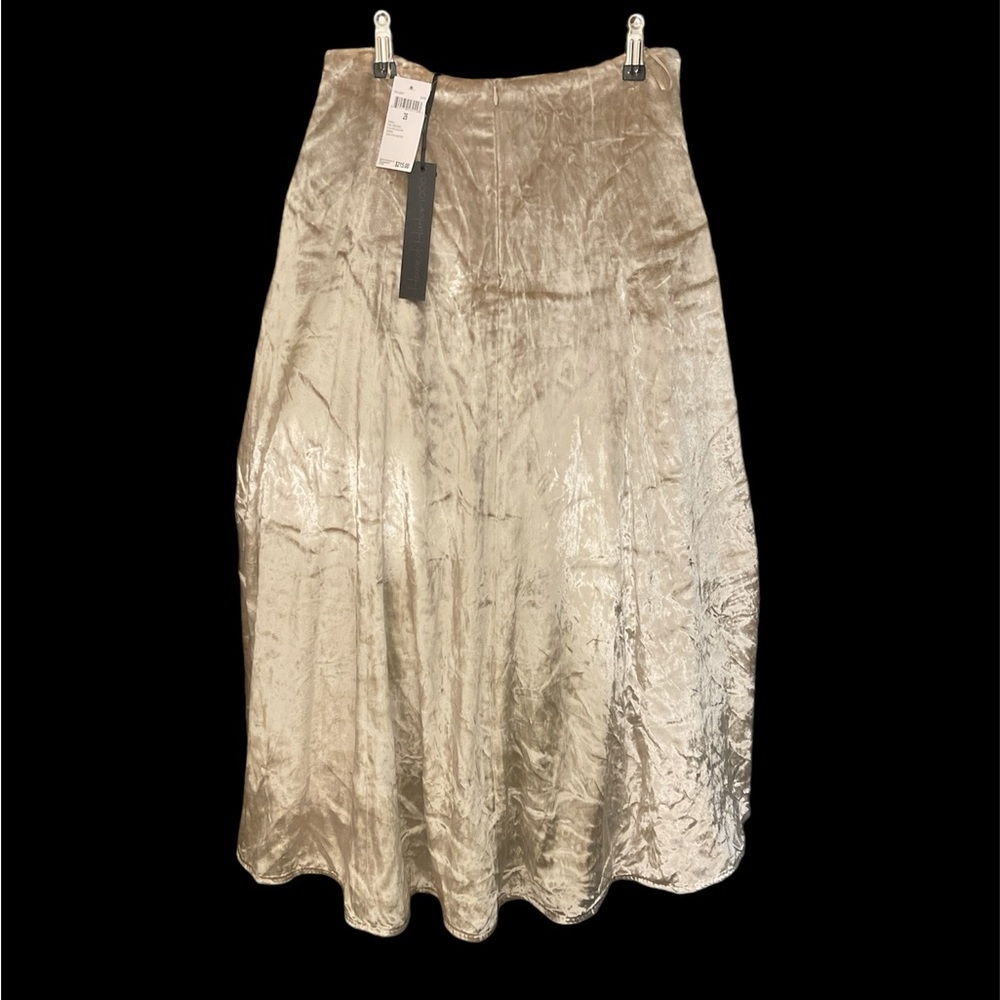 HOUSE OF HARLOW CRUSHED VELVET MAXI SKIRT - Picture 2 of 7